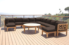 12 pc Monterey Teak Sectional Seating Group with 52" Chat Table. Sunbrella Cushion.