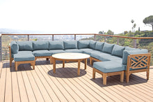 12 pc Monterey Teak Sectional Seating Group with 52" Chat Table. Sunbrella Cushion.