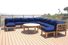 12 pc Monterey Teak Sectional Seating Group with 52" Chat Table. Sunbrella Cushion.