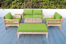 6 pc Monterey Teak Loveseat Deep Seating Set with Coffee Table. Sunbrella Cushion.