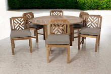 7 pc Monterey Teak Armless Dining Set with 60" Round Dining Table