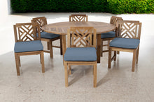 7 pc Monterey Teak Armless Dining Set with 60" Round Dining Table