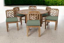 7 pc Monterey Teak Armless Dining Set with 60" Round Dining Table