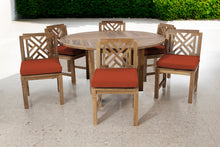 7 pc Monterey Teak Armless Dining Set with 60" Round Dining Table