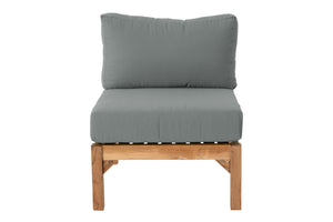 Monterey Teak Outdoor Armless Chair. Sunbrella Cushion