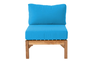 Monterey Teak Outdoor Armless Chair. Sunbrella Cushion