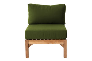 Monterey Teak Outdoor Armless Chair. Sunbrella Cushion