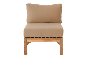 Monterey Teak Outdoor Armless Chair. Sunbrella Cushion