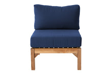 Monterey Teak Outdoor Armless Chair. Sunbrella Cushion