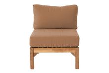 Monterey Teak Outdoor Armless Chair. Sunbrella Cushion