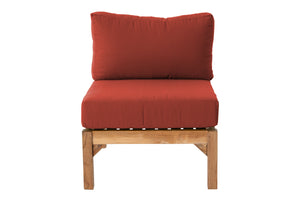 Monterey Teak Outdoor Armless Chair. Sunbrella Cushion