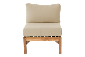 Monterey Teak Outdoor Armless Chair. Sunbrella Cushion