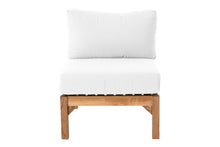 Monterey Teak Outdoor Armless Chair. Sunbrella Cushion