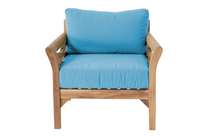 5 pc Monterey Teak Club Chair Chat Group. Sunbrella Cushion.