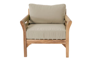 9pc Monterey Teak Sectional Seating Group with 36" Chat Table. Sunbrella Cushion.