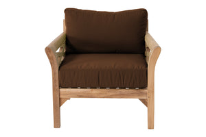 9pc Monterey Teak Sectional Seating Group with 36" Chat Table. Sunbrella Cushion.