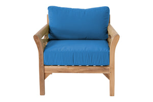 9pc Monterey Teak Sectional Seating Group with 36" Chat Table. Sunbrella Cushion.