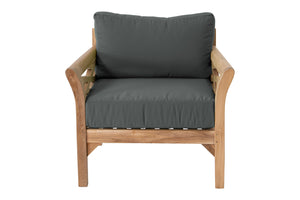 9pc Monterey Teak Sectional Seating Group with 36" Chat Table. Sunbrella Cushion.