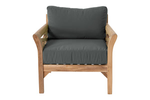 5 pc Monterey Teak Club Chair Chat Group. Sunbrella Cushion.