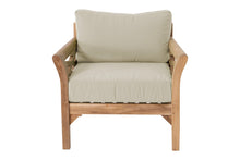 7 pc Monterey Teak Deluxe Sofa Deep Seating Set Loveseat with 52" Chat Table. Sunbrella Cushion.