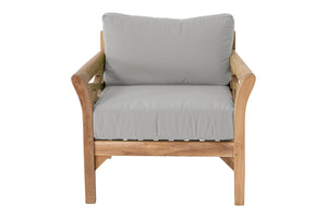 5 pc Monterey Teak Deep Seating Set with 52" Chat Table. Sunbrella Cushion.