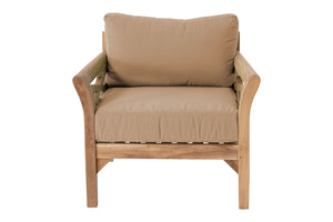 9pc Monterey Teak Sectional Seating Group with 36" Chat Table. Sunbrella Cushion.
