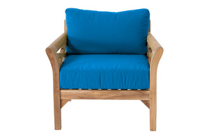 9pc Monterey Teak Sectional Seating Group with 36" Chat Table. Sunbrella Cushion.