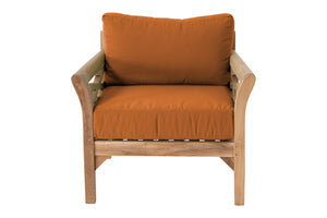 9pc Monterey Teak Sectional Seating Group with 36" Chat Table. Sunbrella Cushion.