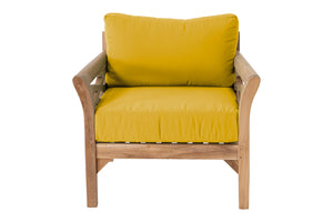 9pc Monterey Teak Sectional Seating Group with 36" Chat Table. Sunbrella Cushion.
