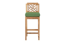 Set of 2 Monterey Outdoor Teak Armless Counter Stool. Sunbrella Cushion.