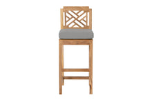 Set of 2 Monterey Outdoor Teak Armless Counter Stool. Sunbrella Cushion.