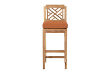 Set of 2 Monterey Outdoor Teak Armless Counter Stool. Sunbrella Cushion.
