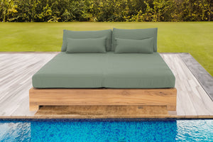 Monterey Teak Outdoor Daybed. Sunbrella Cushion.