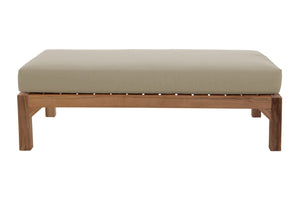 Monterey Outdoor Deluxe Teak Ottoman. Sunbrella Cushion.