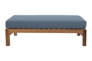 Monterey Outdoor Deluxe Teak Ottoman. Sunbrella Cushion.