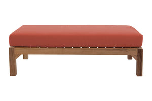 Monterey Outdoor Deluxe Teak Ottoman. Sunbrella Cushion.