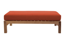 Monterey Outdoor Deluxe Teak Ottoman. Sunbrella Cushion.
