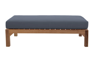 Monterey Outdoor Deluxe Teak Ottoman. Sunbrella Cushion.