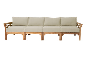 Monterey Outdoor Teak Deluxe Sofa. Sunbrella Cushion