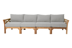 Monterey Outdoor Teak Deluxe Sofa. Sunbrella Cushion