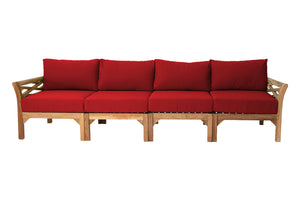 Monterey Outdoor Teak Deluxe Sofa. Sunbrella Cushion