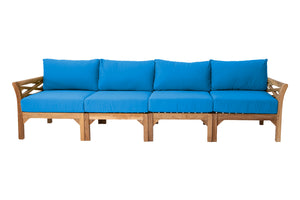 Monterey Outdoor Teak Deluxe Sofa. Sunbrella Cushion