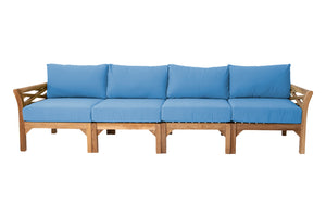 Monterey Outdoor Teak Deluxe Sofa. Sunbrella Cushion