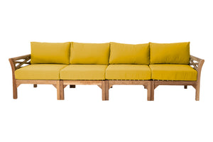 Monterey Outdoor Teak Deluxe Sofa. Sunbrella Cushion