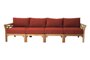 Monterey Outdoor Teak Deluxe Sofa. Sunbrella Cushion