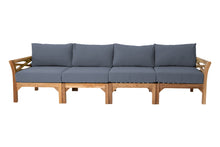Monterey Outdoor Teak Deluxe Sofa. Sunbrella Cushion