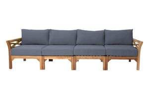 Monterey Outdoor Teak Deluxe Sofa. Sunbrella Cushion