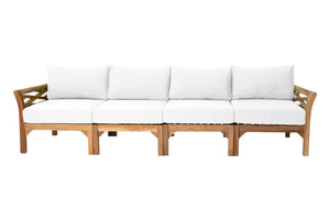 8 pc Monterey Teak Deep Seating Set Deluxe Sofa with 36" Coffee Table. Sunbrella Cushion.