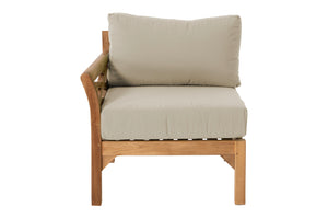 Monterey Teak Outdoor Left Arm Chair. Sunbrella Cushion