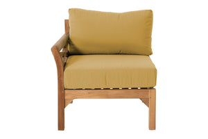 Monterey Teak Outdoor Left Arm Chair. Sunbrella Cushion